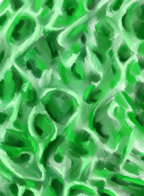 green abstract painting